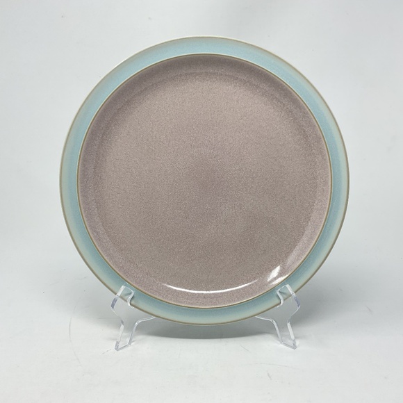 Denby Duets (retired) Stoneware Taupe & Blue Dinner Plate (10 available $25 EACH - Picture 1 of 4